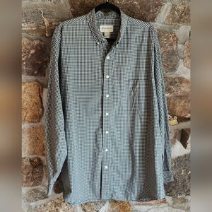 Eddie Bauer Mens XL Long Sleeve Collared Button Down Shirt Green Plaid